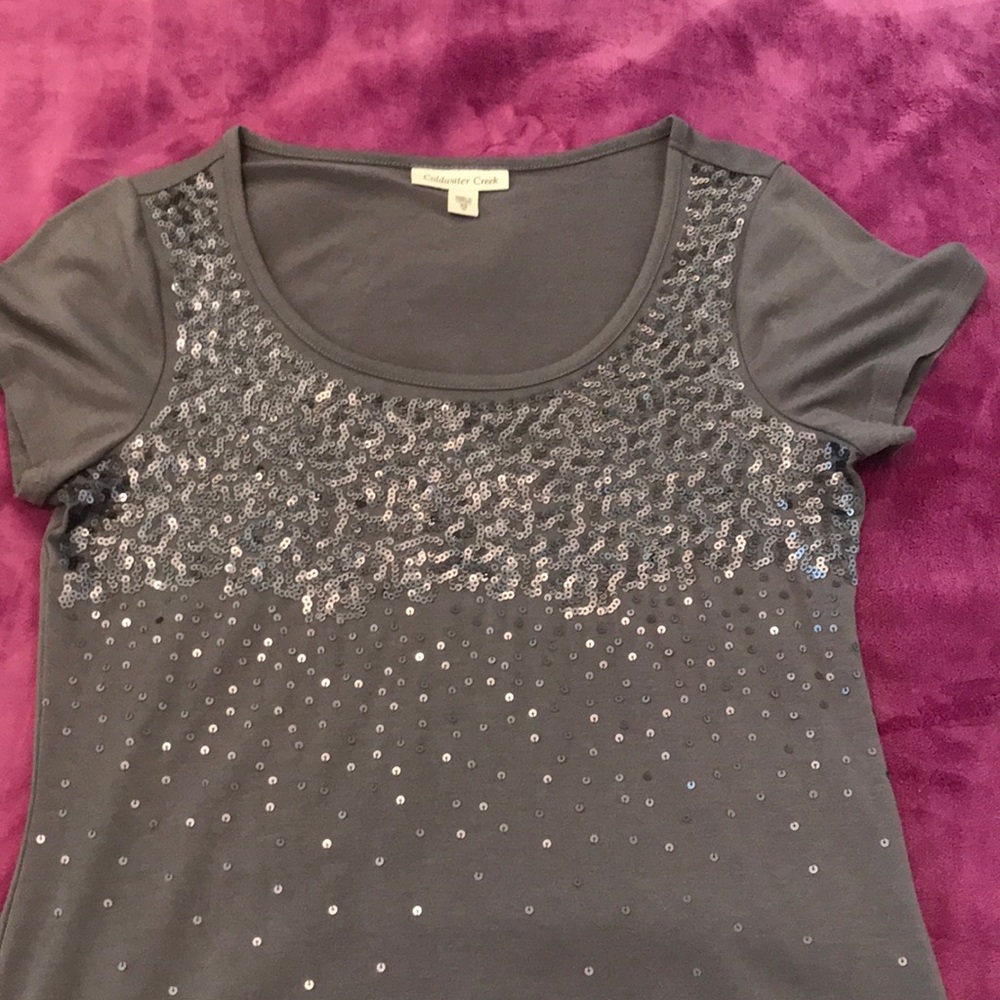 Coldwater Creek XS sequined T-shirt